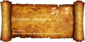 Szieber Barbara névjegykártya